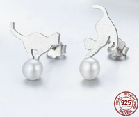 Brushedearrings pearl earrings Korean fashion hypoallergenic ear jewelry