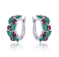 European and American fashion colorful zircon ladies earrings hypoallergenic earrings jewelry