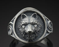 European And American Temperament Silver Domineering Retro Wolf Totem Men's Ring