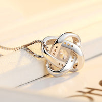 925 Sterling Silver Necklace For Women Forever Heart AAA Zircon Mosaic Necklaces & Pendants Gift