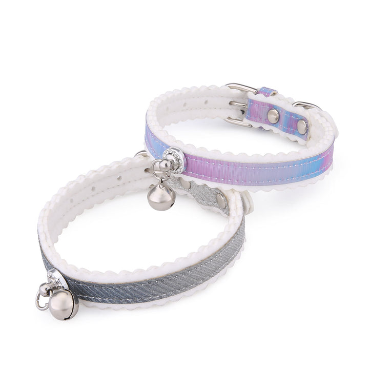 New Pet Traction Cat Collar Gradient Color Cat Bell Collar Pet Dog Collar