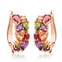 European and American fashion colorful zircon ladies earrings hypoallergenic earrings jewelry