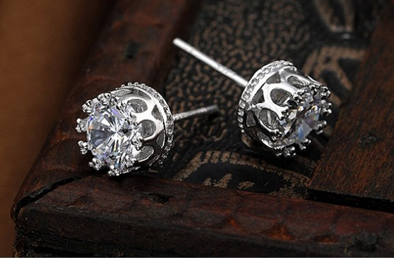 925 Sterling Silver Earrings crown hypoallergenic Earrings exquisite jewelry fashion jewelry lovers