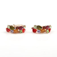 European and American fashion colorful zircon ladies earrings hypoallergenic earrings jewelry