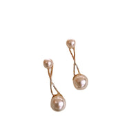 Electroplated 925 Silver Needle Cross Pearl Earrings