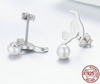 Brushedearrings pearl earrings Korean fashion hypoallergenic ear jewelry