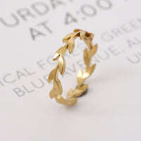 New Fashion Leaves Titanium Steel Ring Rattan Willow Branch