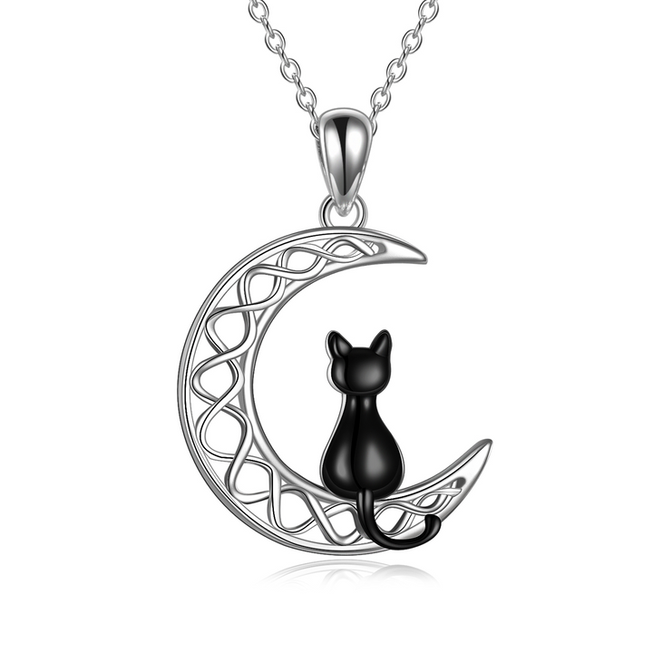 Celtic Moon Cat Necklace