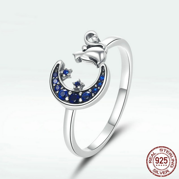 Moon Stars Cat Ring