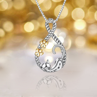 Infinity Drop Cat Necklace