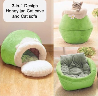 3-in-1 Convertible Egg Cat Bed