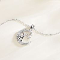 Moon Stars Cat Necklace