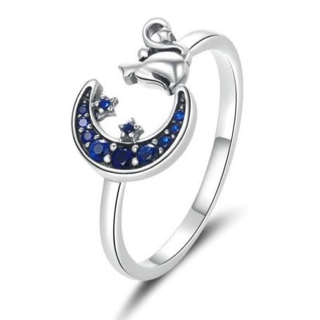 Moon Stars Cat Ring