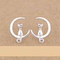 Cat On The Moon Earrings