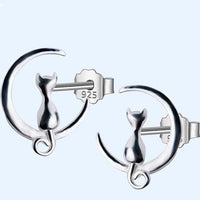 Cat On The Moon Earrings