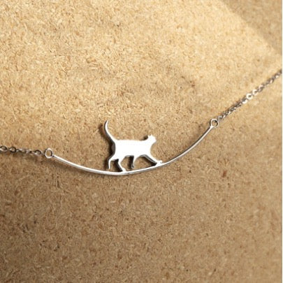 Cat On Rope Necklace