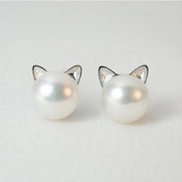 Pearl Cat Earrings